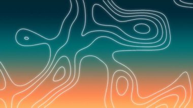 Mavi ve pembe arka planda görünen bir kontür haritasının animasyonu. Dijital olarak üretilen küresel koronavirüs Covid 19 salgın konsepti.