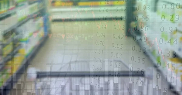 Ilustração Digital Beco Loja Sobre Gravação Dados Estatísticas Finanças Mercado — Fotografia de Stock