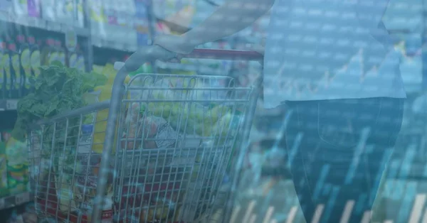 Ilustração Digital Uma Pessoa Fazendo Compras Por Gravação Dados Estatísticas — Fotografia de Stock