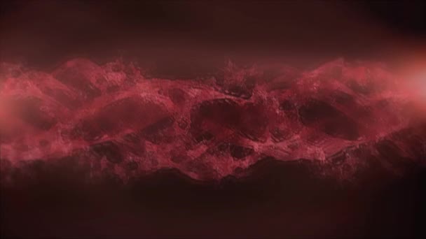黒い背景に赤い雲で作られたDna株のアニメーション そうだ コロナウイルスCovid 19パンデミックDnaコンセプトデジタル複合体 — ストック動画