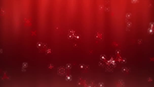 Анимация Нескольких Молекул Химических Элементов Плавающих Красном Фоне Коронавирус Covid — стоковое видео