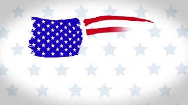 Beyaz arka planda Amerikan bayrağı üzerine Gaziler Günü 'nün animasyonu. Amerika Birleşik Devletleri Başkanlık seçimi demokrasi tatil konsepti dijital kompozisyon