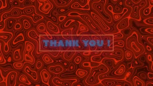 Animation Blue Words Thank You Red Frame Red Lava Background — Stock Video