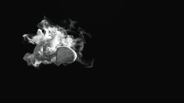 Animação Nuvem Fumaça Branca Aparecendo Desaparecendo Fundo Preto Branco Conceito — Vídeo de Stock