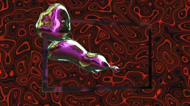 Kırmızı Lav Zemin Üzerinde Oluşan Boyutlu Sıvı Şekillerin Animasyonu Bilgisayar — Stok video