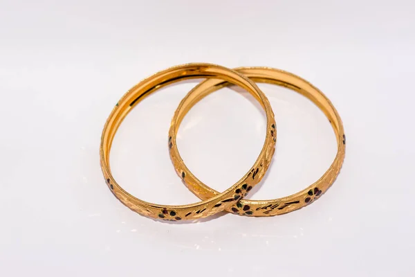 Designade Golden Bangles Smycken För Flickor — Stockfoto