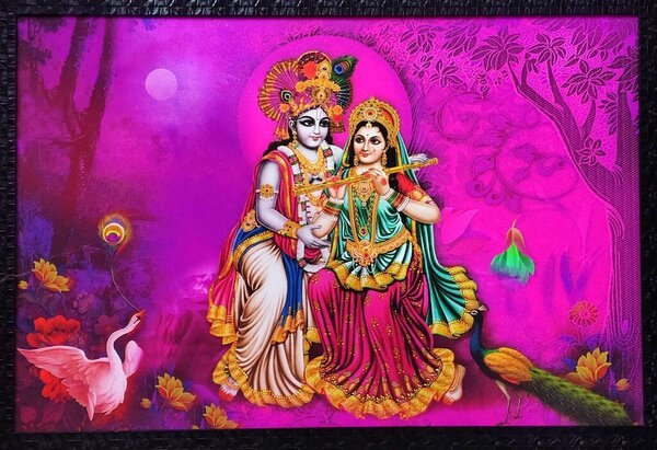 Chennai India Nov 2019 Frame Art Hindu God Sri Krishna Royalty Free Stock Images
