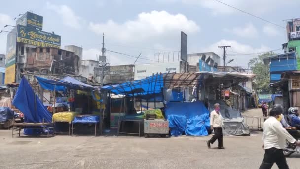Chennai Ινδία Μάιος 2020 Ινδική Αγορά Δρόμο Όλα Κλειστά Απρίλιος — Αρχείο Βίντεο