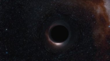 uzayda bir kara deliğin canlandırması 3d animasyon