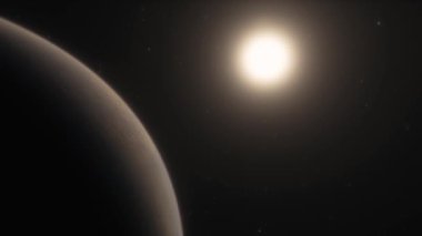 Derin uzay aracı Güneş Sistemi 'nde Mars yakınlarında 3D animasyon ile uçuyor.