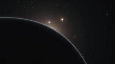 Derin uzay aracı Güneş Sistemi 'nde Mars yakınlarında 3D animasyon ile uçuyor.