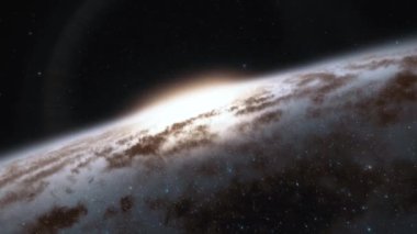 Uzay gemisi bir galakside ışık hızında uçar.