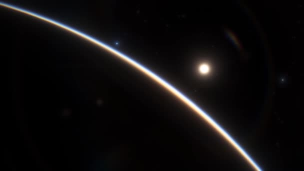 Verbazingwekkende zonsopgang over de aarde uitzicht vanuit de ruimte 3d animatie — Stockvideo