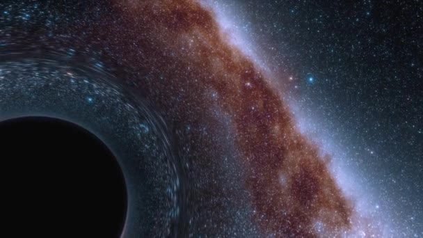 Animation of a black hole in space 3d animation — Stock Video