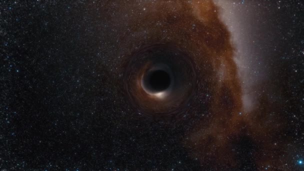 Animering av ett svart hål i rymden 3D-animation — Stockvideo