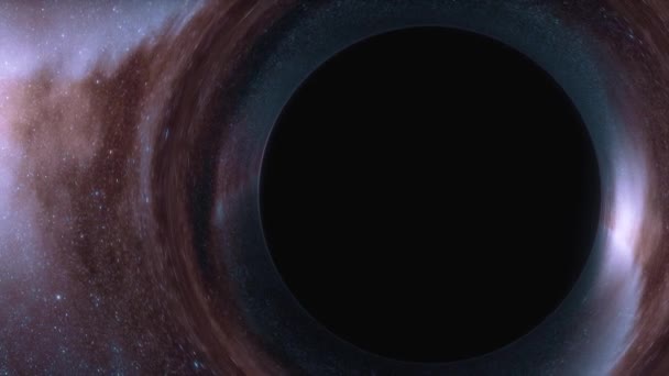 Animering av ett svart hål i rymden 3D-animation — Stockvideo