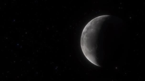 Modelo 3D detallado cinematográfico de la luna — Vídeo de stock