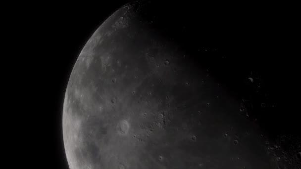 Кінематографічна детальна 3d модель Місяця — стокове відео