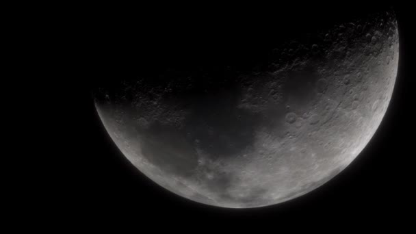 Modelo 3d detalhado cinematográfico da lua — Vídeo de Stock