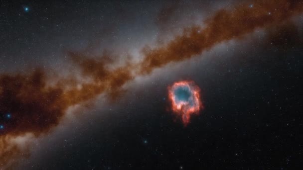 Astronave vola alla velocità della luce attraverso una galassia animazione 4k — Video Stock