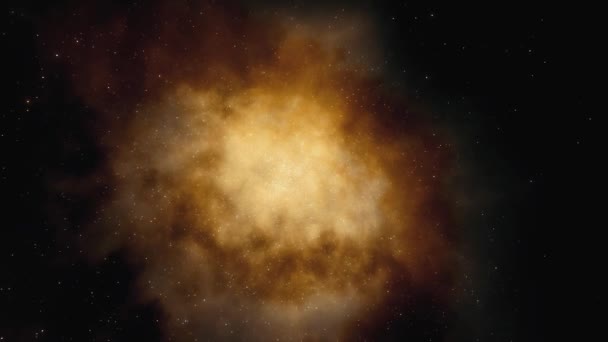 Nave espacial voa à velocidade da luz através de uma animação de galáxia 4k — Vídeo de Stock