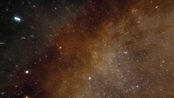 Astronave vola alla velocità della luce attraverso una galassia animazione 4k — Video Stock