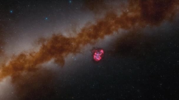 Nave espacial vuela a la velocidad de la luz a través de una animación galaxia 4k — Vídeos de Stock