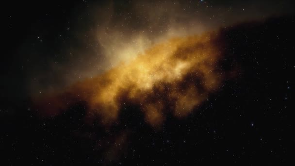 Vaisseau spatial vole à la vitesse de la lumière à travers une animation galaxie 4k — Video