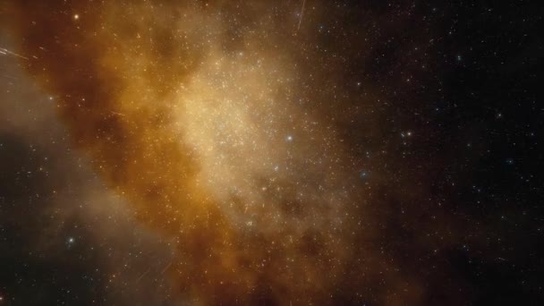 Nave espacial vuela a la velocidad de la luz a través de una animación galaxia 4k — Vídeos de Stock