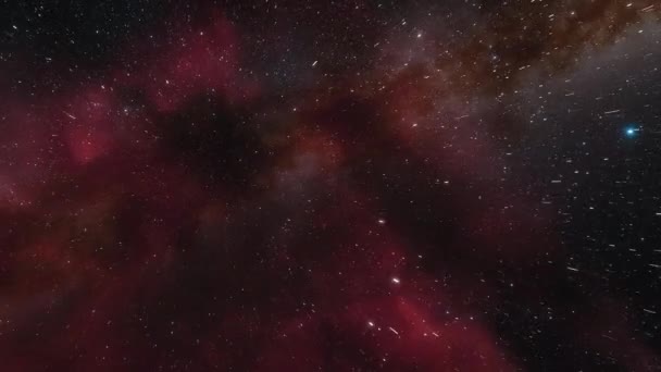 Astronave vola alla velocità della luce attraverso una galassia animazione 4k — Video Stock