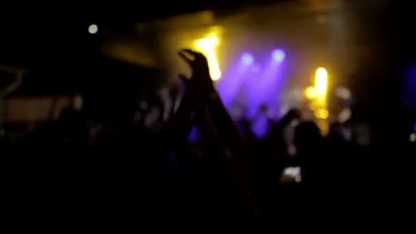 Filmato di una folla che festeggia ad una festa dj — Video Stock