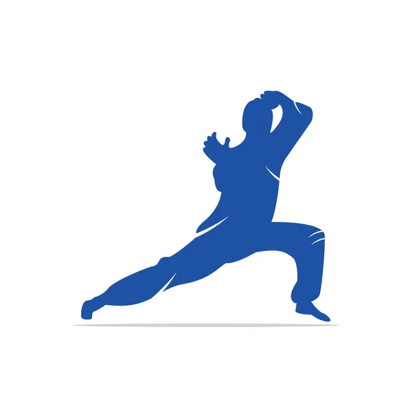 Logo Sportowe Karate Sztuki Walki Wektor Sylwetka Walki Logo Sportowe — Wektor stockowy