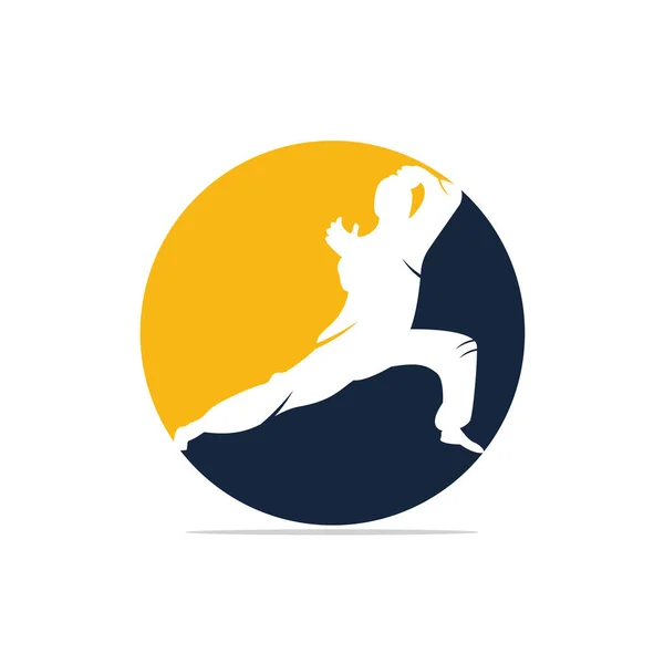 Logotipo Deportivo Karate Arte Marcial Silueta Vector Lucha Diseño Logo — Archivo Imágenes Vectoriales