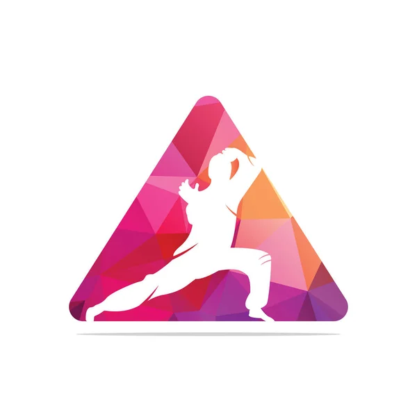 Dreieck Karate Logo Kung Logo Mit Dreiecksform — Stockvektor