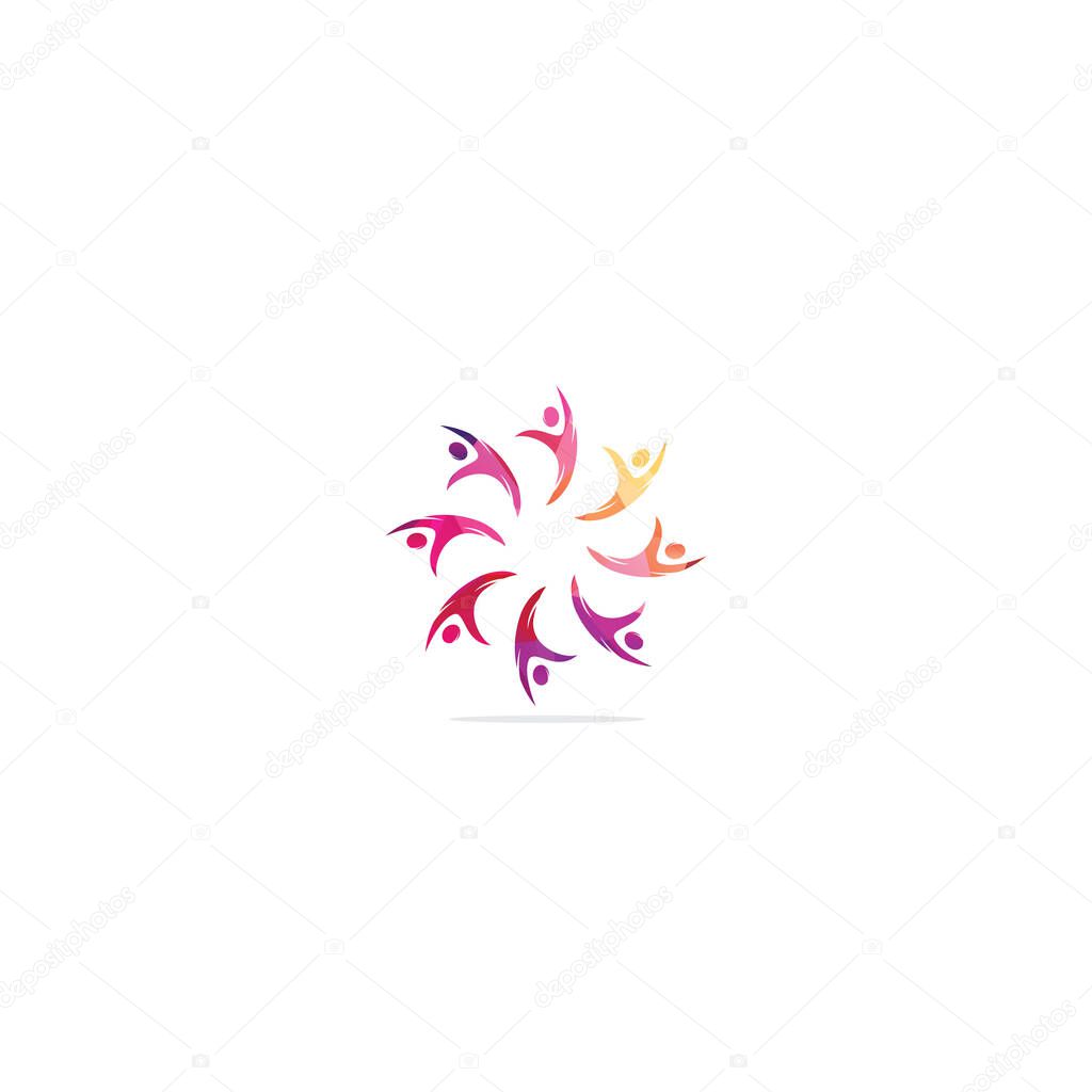 Colorful Circle United Community Logo, teamwork icon, Community Logo template.