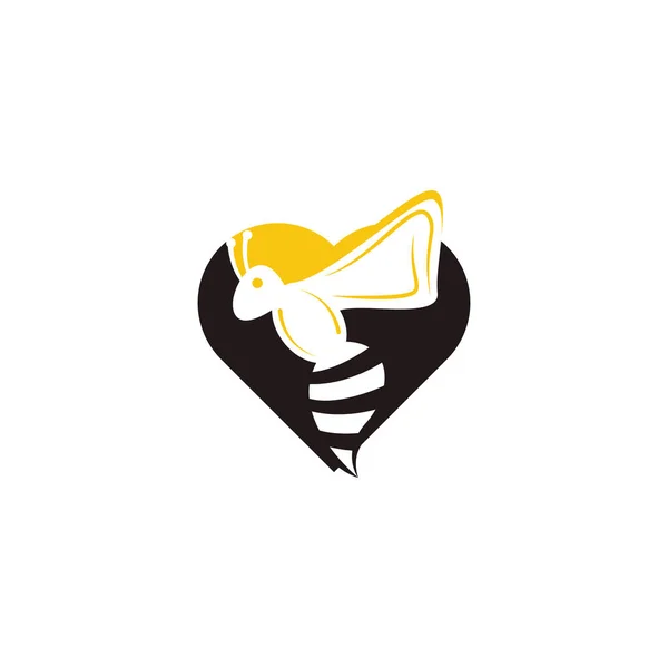 Love Bee Logo Design Пчеле Понравилась Концепция Векторного Логотипа — стоковый вектор