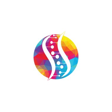 Bilim genetik vektör logo tasarımı. Genetik analiz, araştırma biyoteknoloji kodu Dna. Biyoteknoloji genom kromozomu.