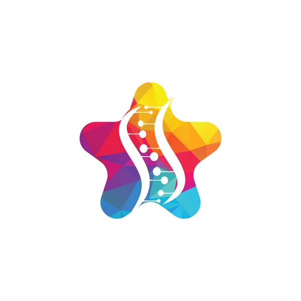 Genética Ciencia Diseño Del Logotipo Del Vector Estrella Análisis Genético — Vector de stock