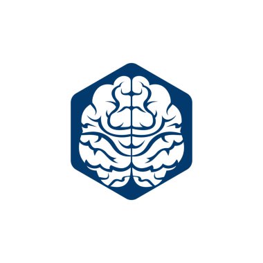 Fikir kavramını düşün. Beyin fırtınası gücü beyin logoti simgesi.. 