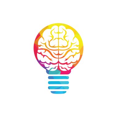 Yaratıcı ampul fikri beyin vektör simgesi. 