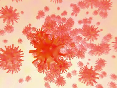 Virüs, Coronavirus, Grip, HIV, Grip. 3D Rending Concept Illustration. Salgın, Grip, Küresel Salgın, Salgın.