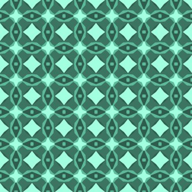 Vektör illüstrasyonu, yeşil renkli ve soyut dikişsiz geometrik desen için kullanılabilir. Vector illüstrasyon duvar kağıdı veya çerçeve için kullanılabilir Bir duvar asılı veya poster, seramik, arkaplan, desen dolguları, yüzey dokuları, tekstil için.