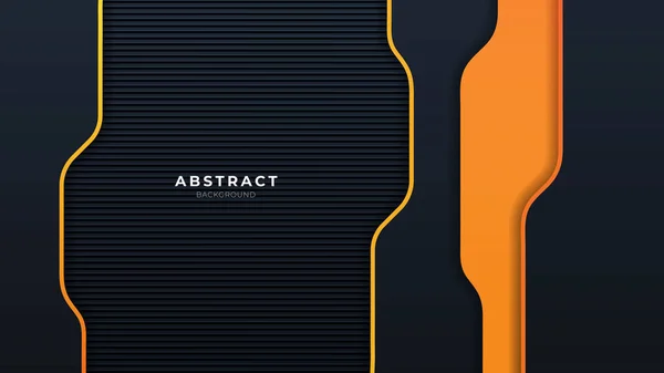 Abstrakter Orange Und Schwarzer Hintergrund Mit Moderner Form — Stockvektor