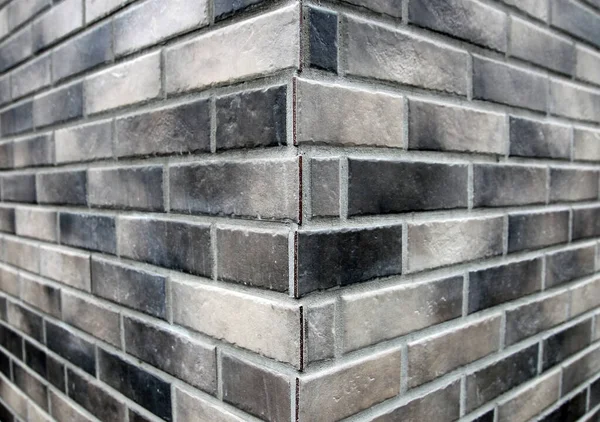 Afwerking Bakstenen Architectuur Muur Met Siertegels Buiten — Stockfoto