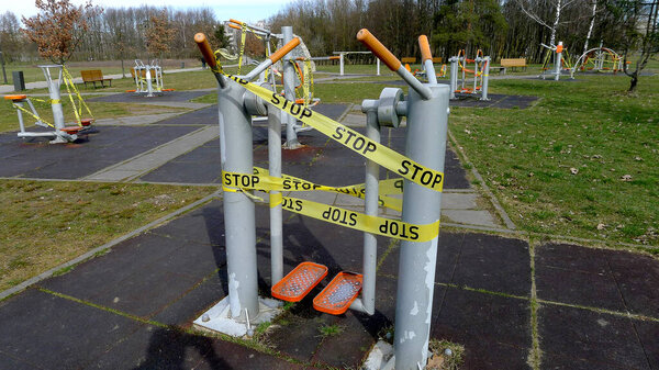 Children's playgrounds and sports grounds are prohibited, due to quarantine announced. COVID-19