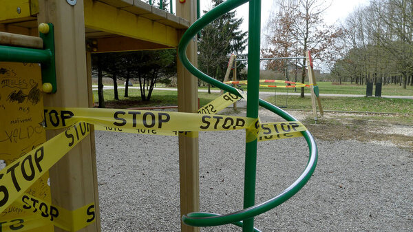 Children's playgrounds and sports grounds are prohibited, due to quarantine announced. COVID-19