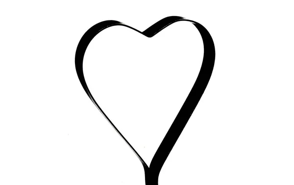 Набір Сердець Чорного Силуету День Святого Валентина Люблять Дорослі Старовинні — стокове фото
