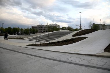 Kaunas 'ın merkezinde Birlik Meydanı 14. 05. 2020