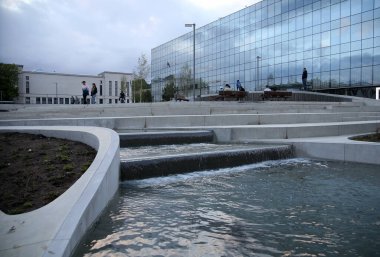 Kaunas 'ın merkezinde Birlik Meydanı 14. 05. 2020