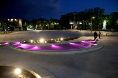 Kaunas 'ın merkezinde Birlik Meydanı 14. 05. 2020